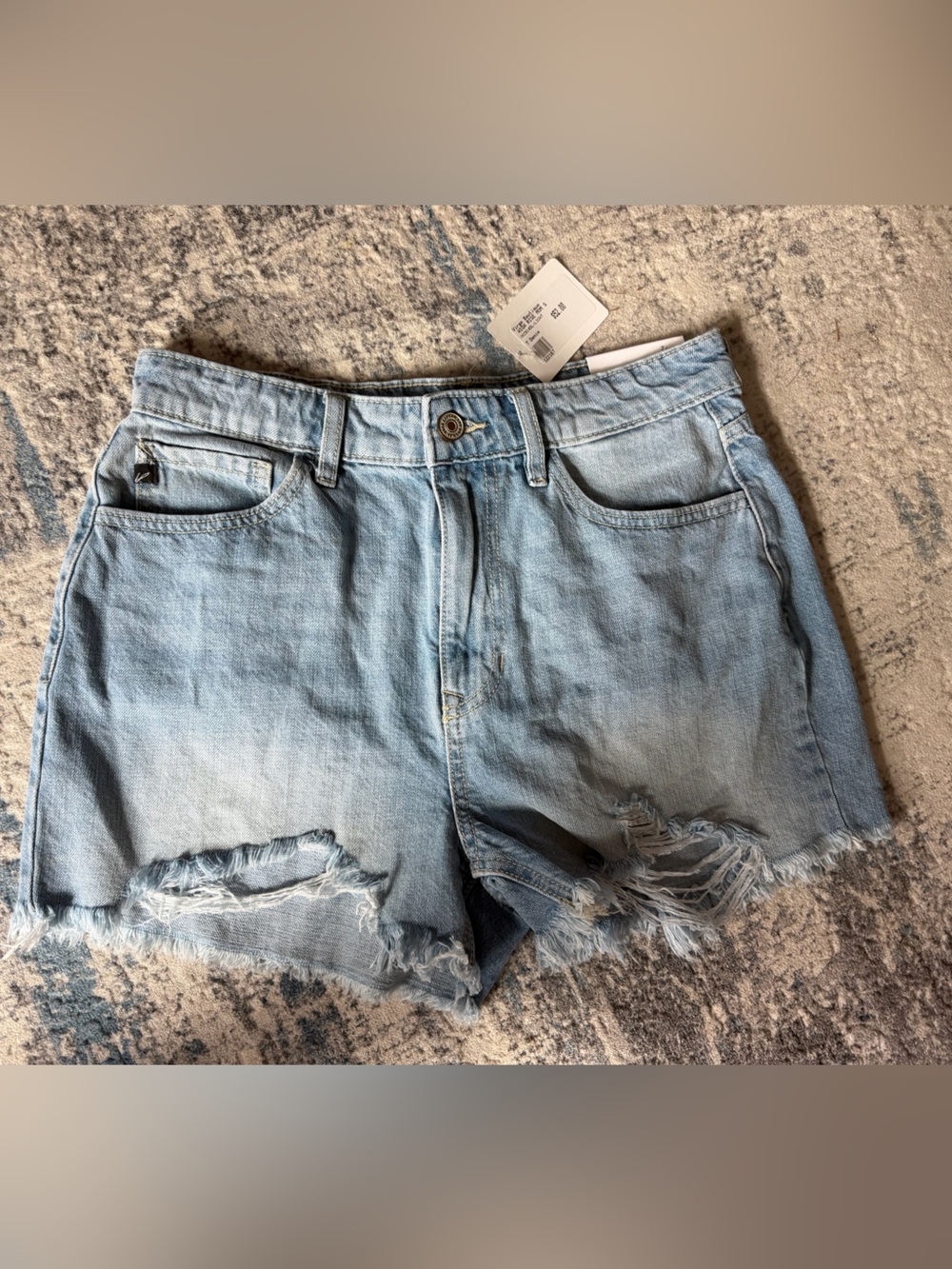 KanCan Light Blue Distressed Denim Shorts